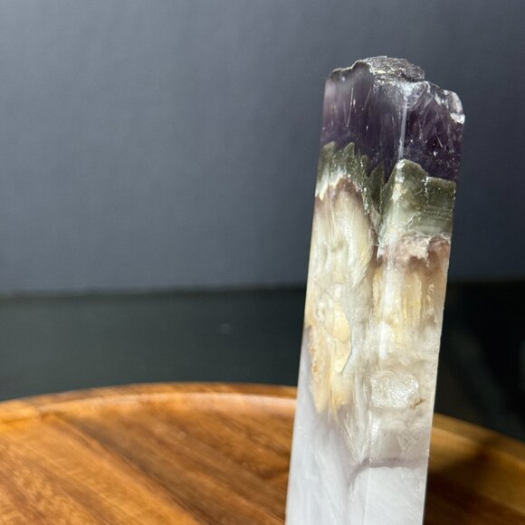 Fluorite Slab Cube Pyrite Inclusions Barite Feathered Slice Natural A - Picture 6 of 14